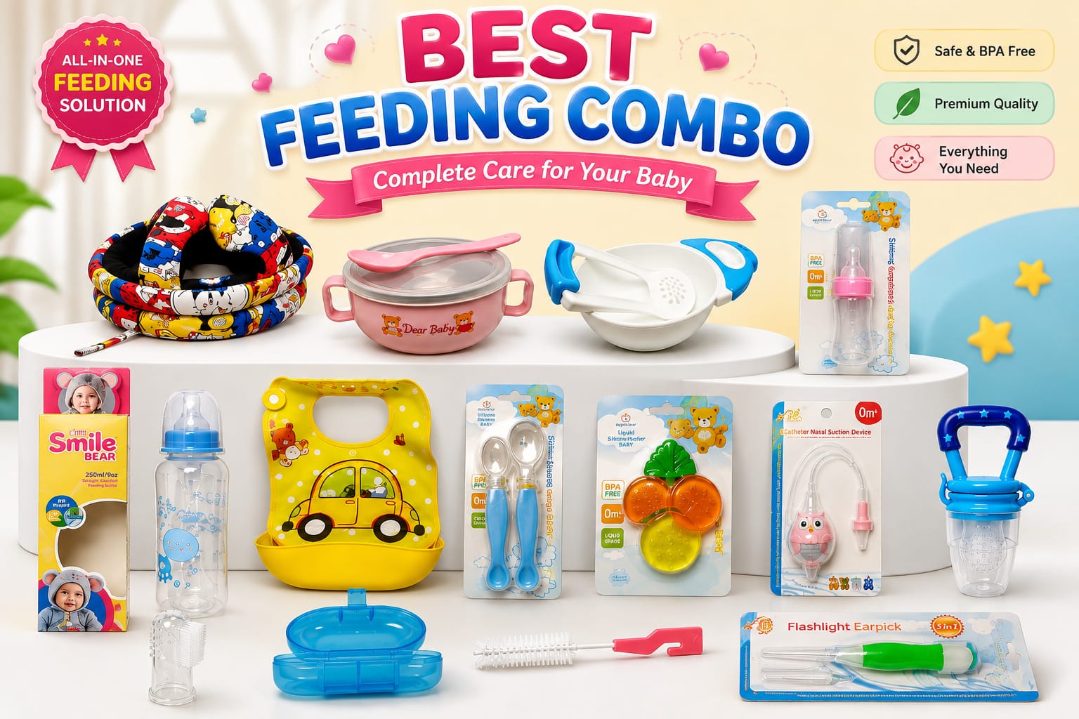 ফিডিং কম্বো TryBox Baby Feeding & Care Combo – 13 Essentials খাবার থেকে খেলাধুলা—সোনামণির প্রয়োজনীয় ১৩টি সঙ্গী