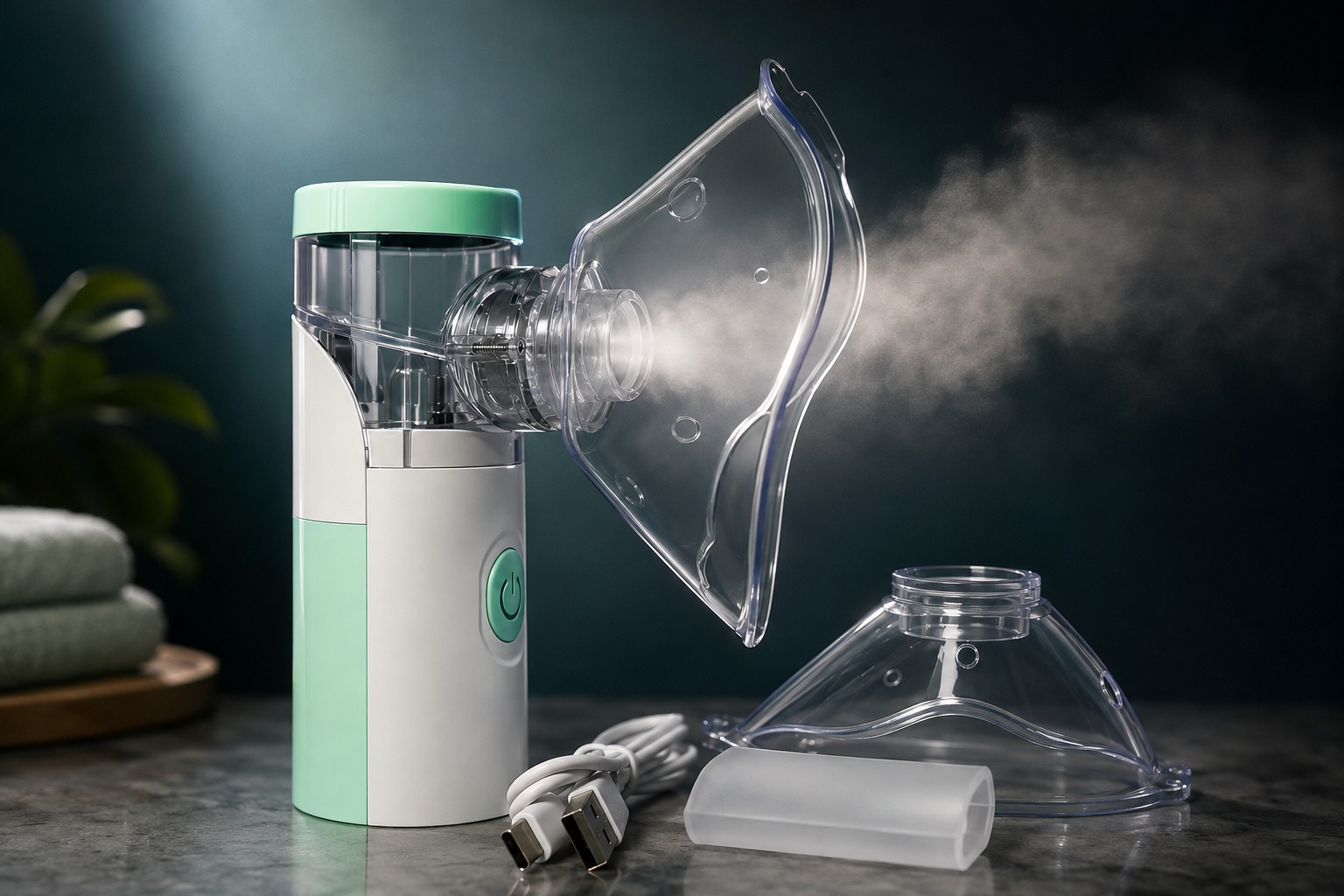 Portable Nebulizer without  batery  | Best Nebulaizer  Portable Mini Handheld Mesh Nebulizer Machine/ Ultrasonic Steam Inhaler Nebulizer Machine For Child & Adults Nebulization-Smart USB Connector